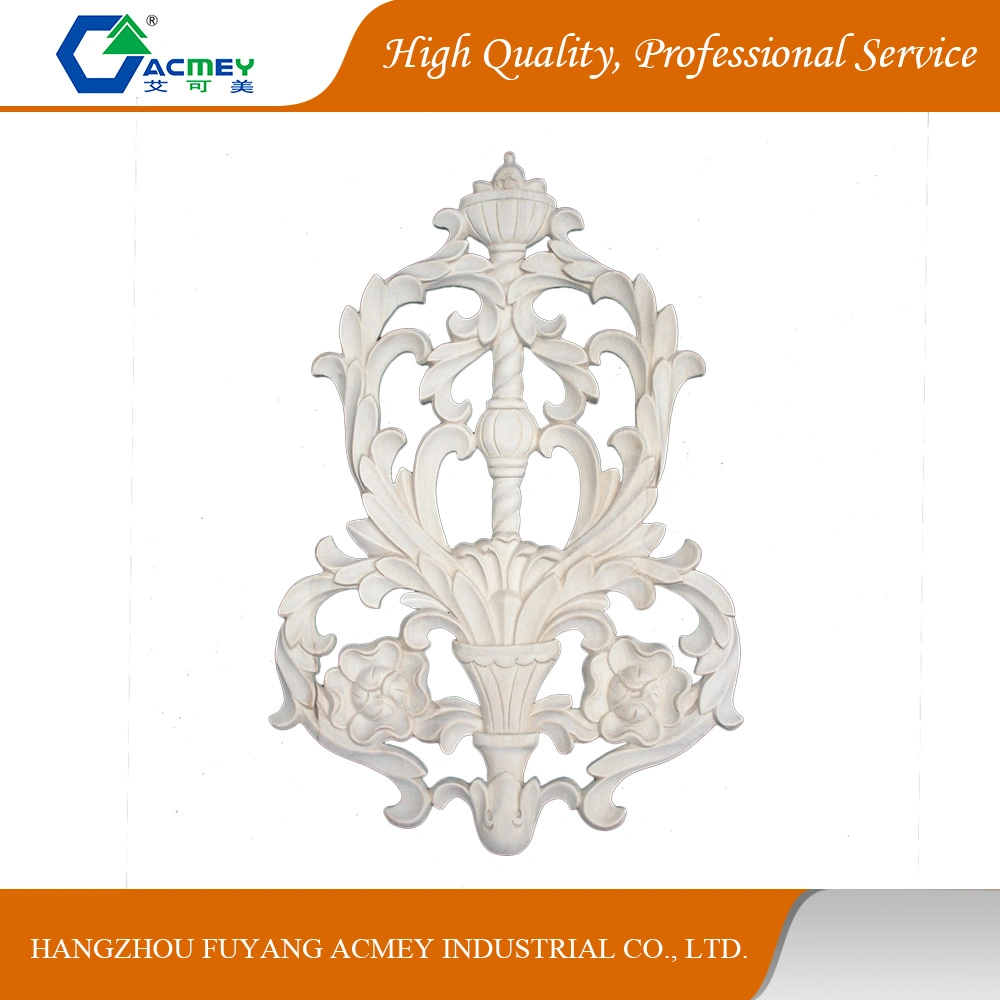 Solid Wood Hand Carved Onlay for Furniture/Door Decor