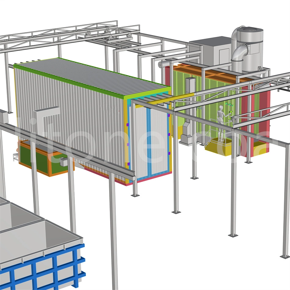 Customized Full Automatic Powder Coating Paint Line Systems Automatic Spray Painting Booth Equipment