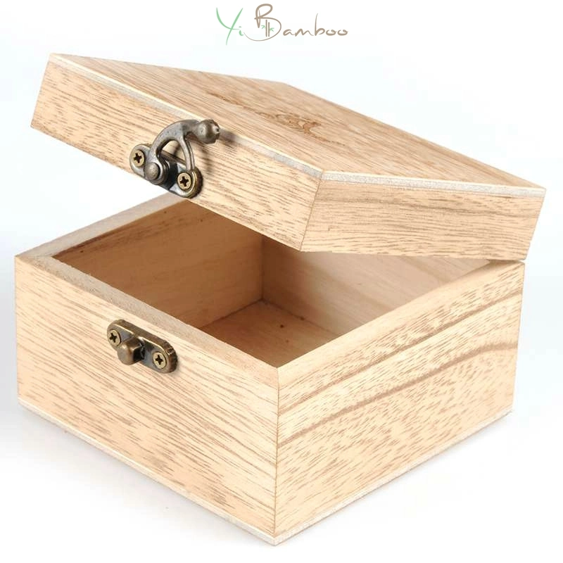 Caixa de Bambu Personalizada por Atacado, Caixas de Presente Quadradas Pequenas de Bambu Maciço com Tampa