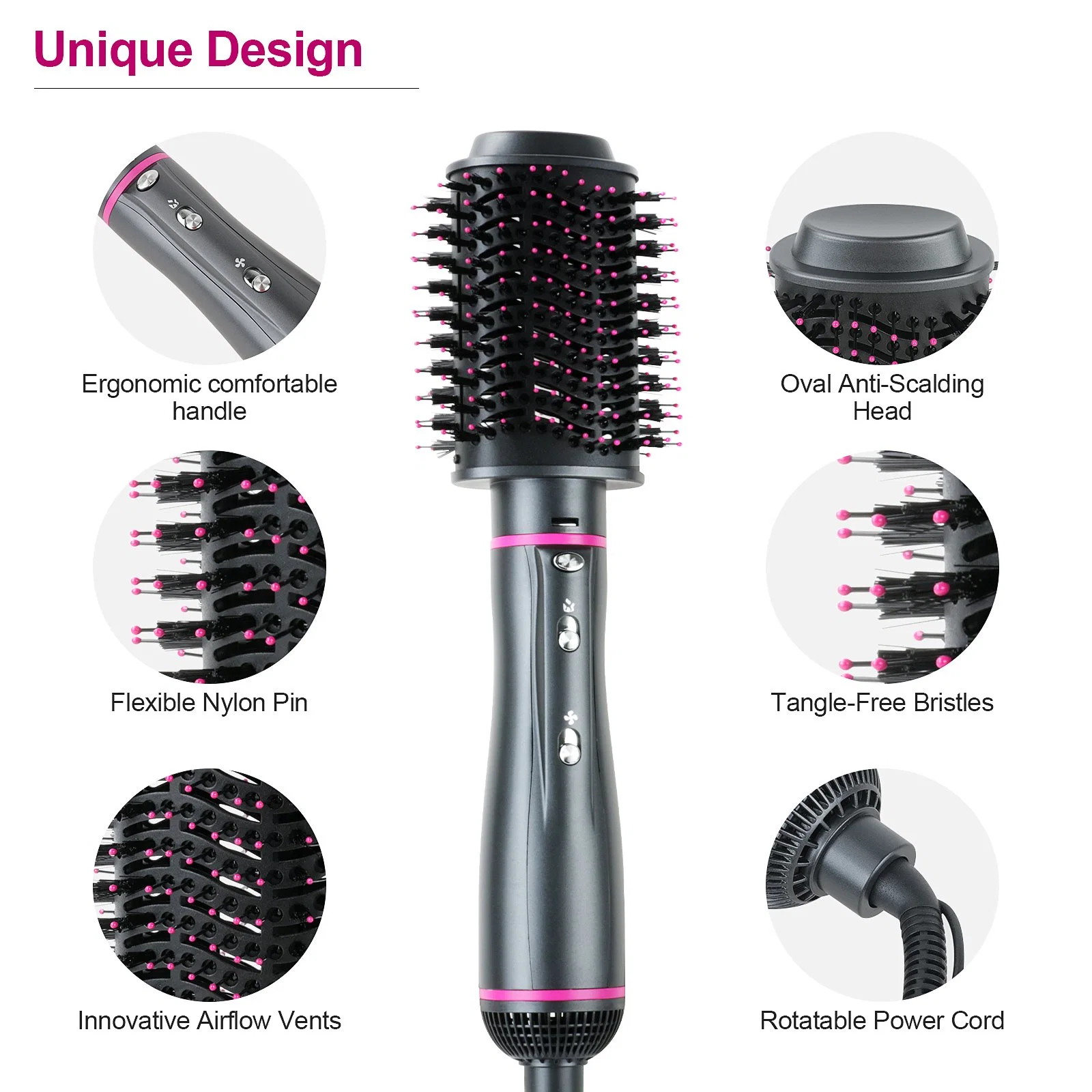 Wechip 4 in 1 Multi Hot Air Blower Brush Hair Dryer Electric Hot Air Brush One Step Hair Dryer 1000W High Power Hot Air Brush Comb Hair Dryer Brush Price