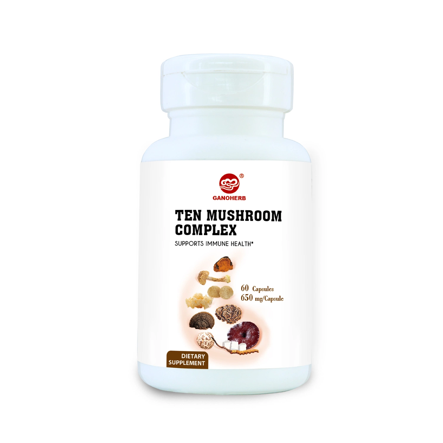 Stress Relief Reishi Cordyceps Capsule Ten Mushroom Capsules for Brain Health