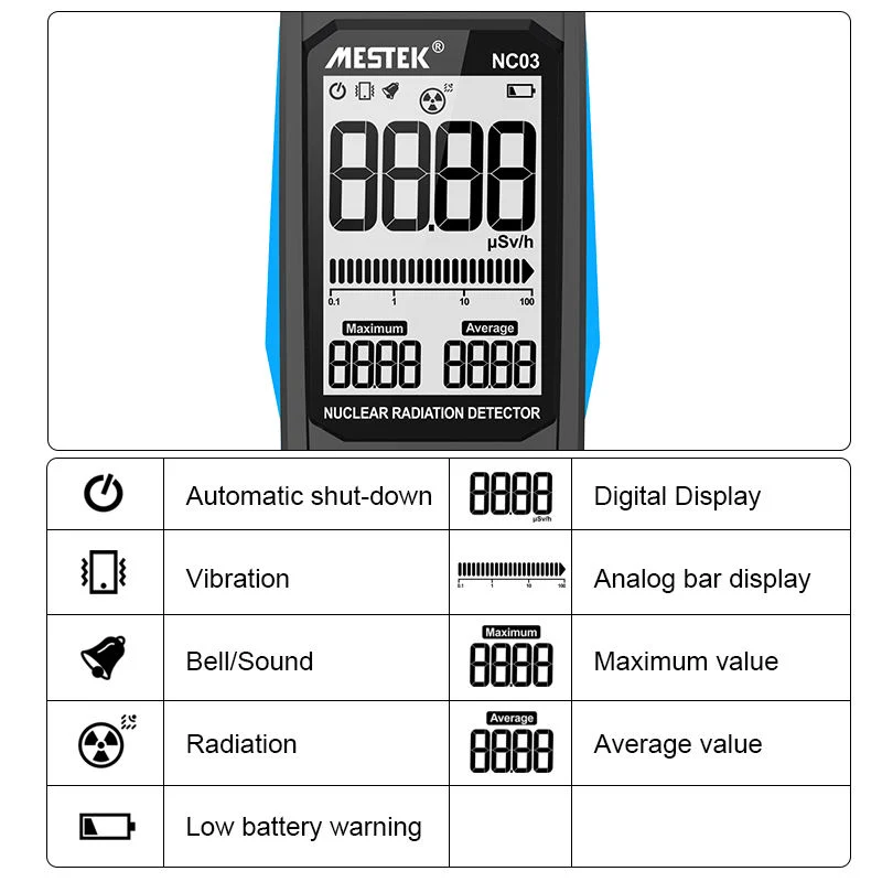 Digitaler Detektor Für Nukleare Strahlung Handheld Zähler Emissions Dosimeter Enthalten Batterie Geiger Counter X-ray Beta Gamma