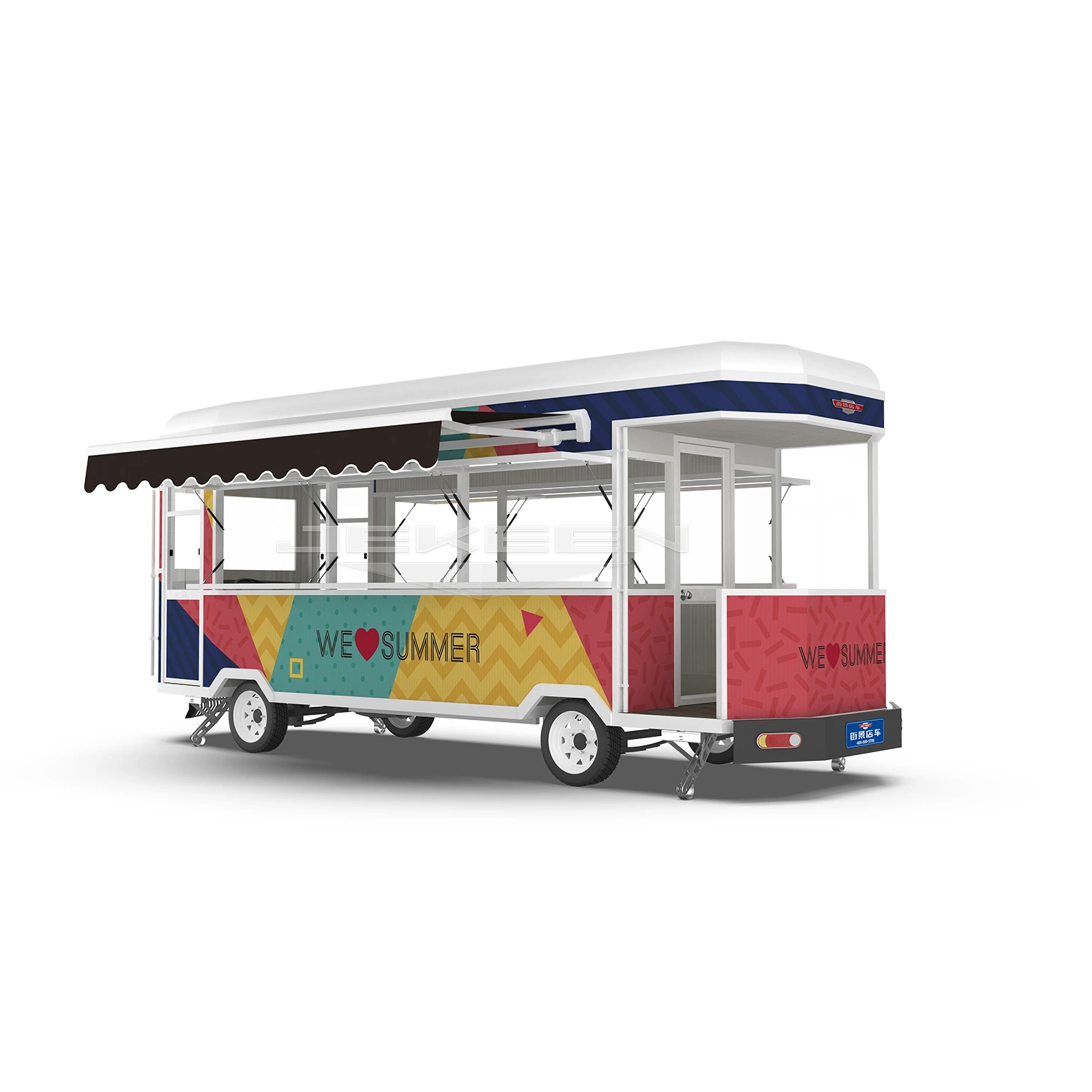 Jekeen Wecare Factroy Street Electric Food Truck with Full Kitchen Vending Carts for Sale- Morden Bus