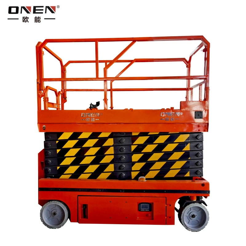 China Onen Factory Produce 6m 8m 10m 12m High Lifting Aerial Work Platform Fulll Electric Self Propelled Scissor Lift with CE RoHS Certificate for Construction