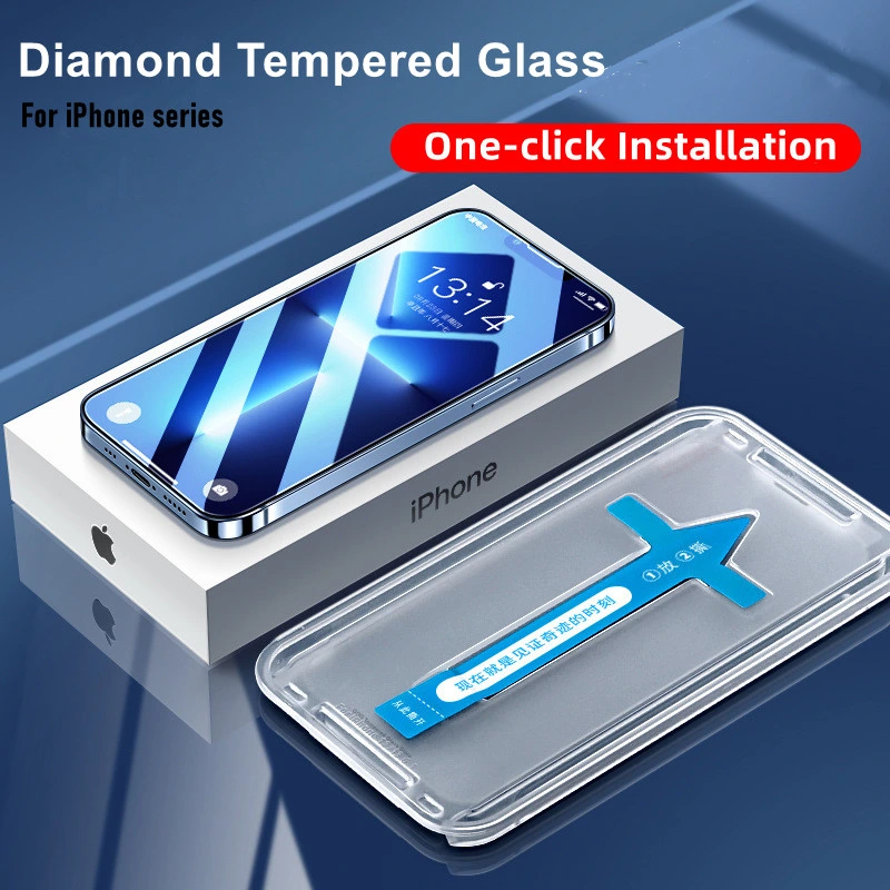 Tempered Glass for Phone 14 13 12 11 PRO Max Mini Install in Seconds Screen Protector for Phone Xs Xr X 6 6s 7 8 Plus Film