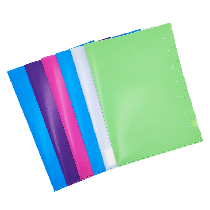 Factory Custom Print Classification A4 Plastic PP Classification Bag Office Supplies Clear L Shape File Folder A4 L Shape File Folder
