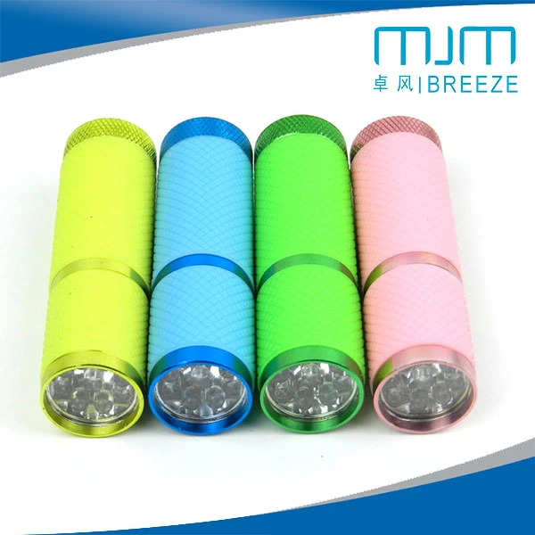 Hot Sale Mini 9LED Aluminium Alloy Torch& Leather Case LED Torch