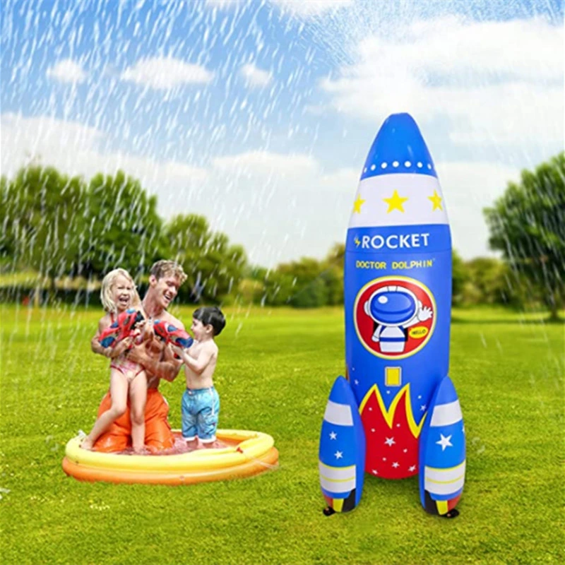 Inflatablerocket Shape Giant Blow up Kids Sprinklers for Yard Lawn