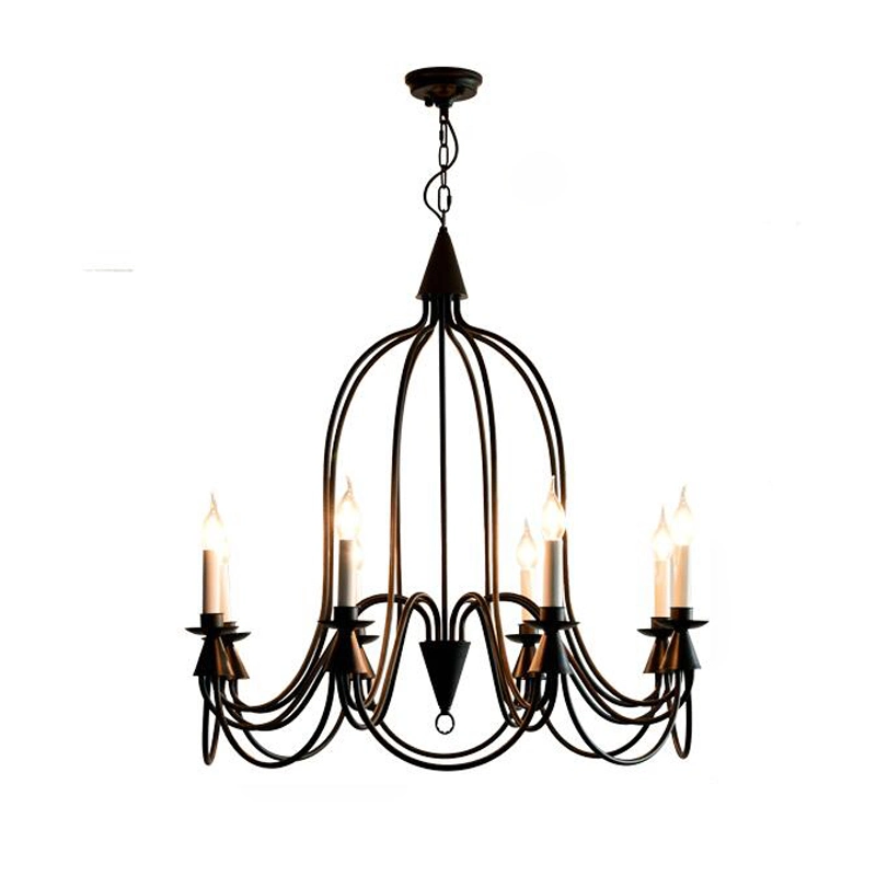 Country Metal Chandelier LED Retro Candle Chandeliers Vintage Loft Interior Lighting (WH-CI-164)