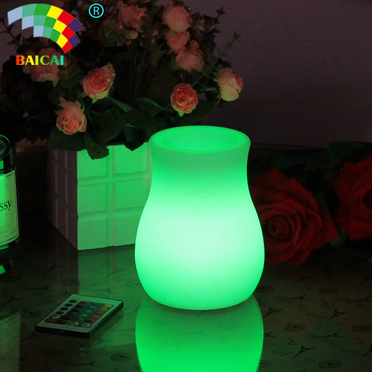 Batería recargable de polietileno LED inalámbrico Maceta portátil Lámpara de mesa de diseño