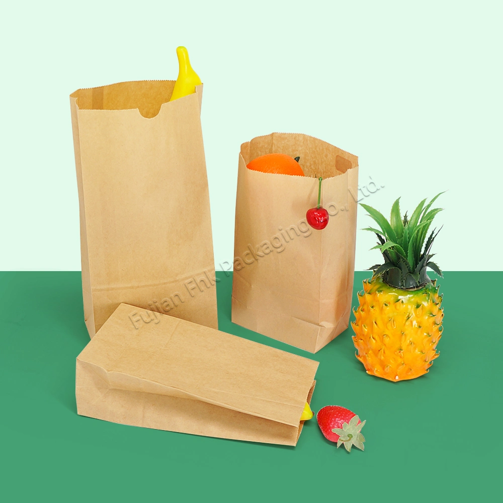 Takeaway Food Togo Packaging Custom Printed Logo Kraft Brown Paper Bag Eco Friendly Promotional Kraft Paper Bag for Restaurant Catering