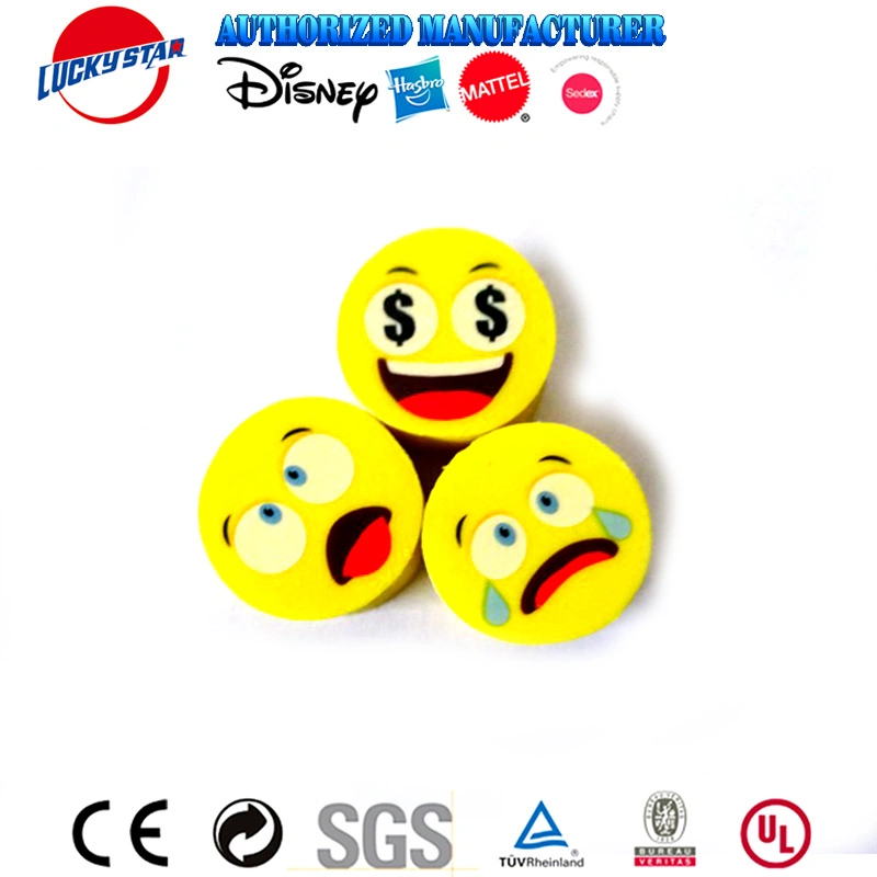 Caliente la venta de material de oficina sonrisa cara Emoji emoción sonrisa goma de borrar los iconos