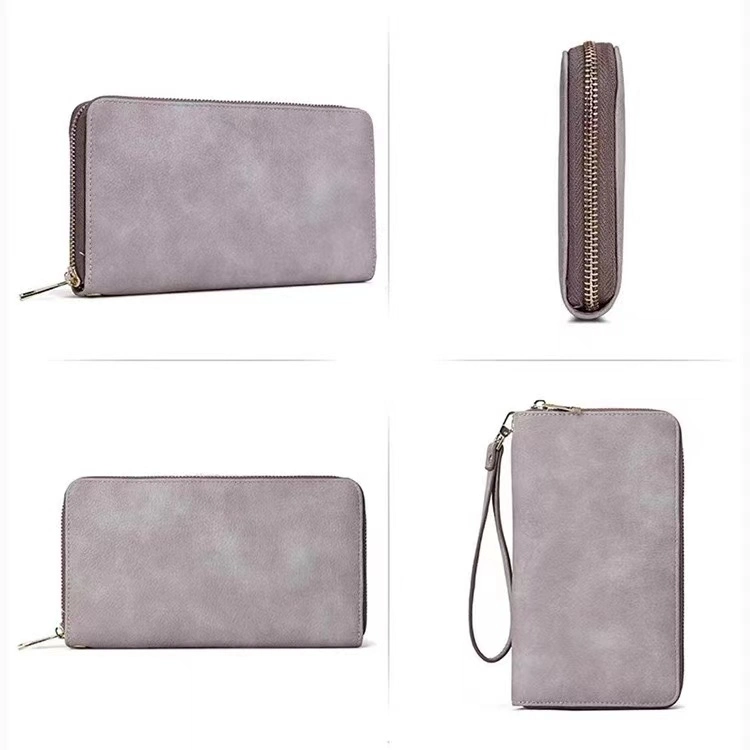 Fabrica cartera de cremallera larga estilo Unisex mejor regalo PU Material Purse con protección RFID y teléfono de ranura para tarjetas múltiples Cartera clutch de bolsillo (FE3633)