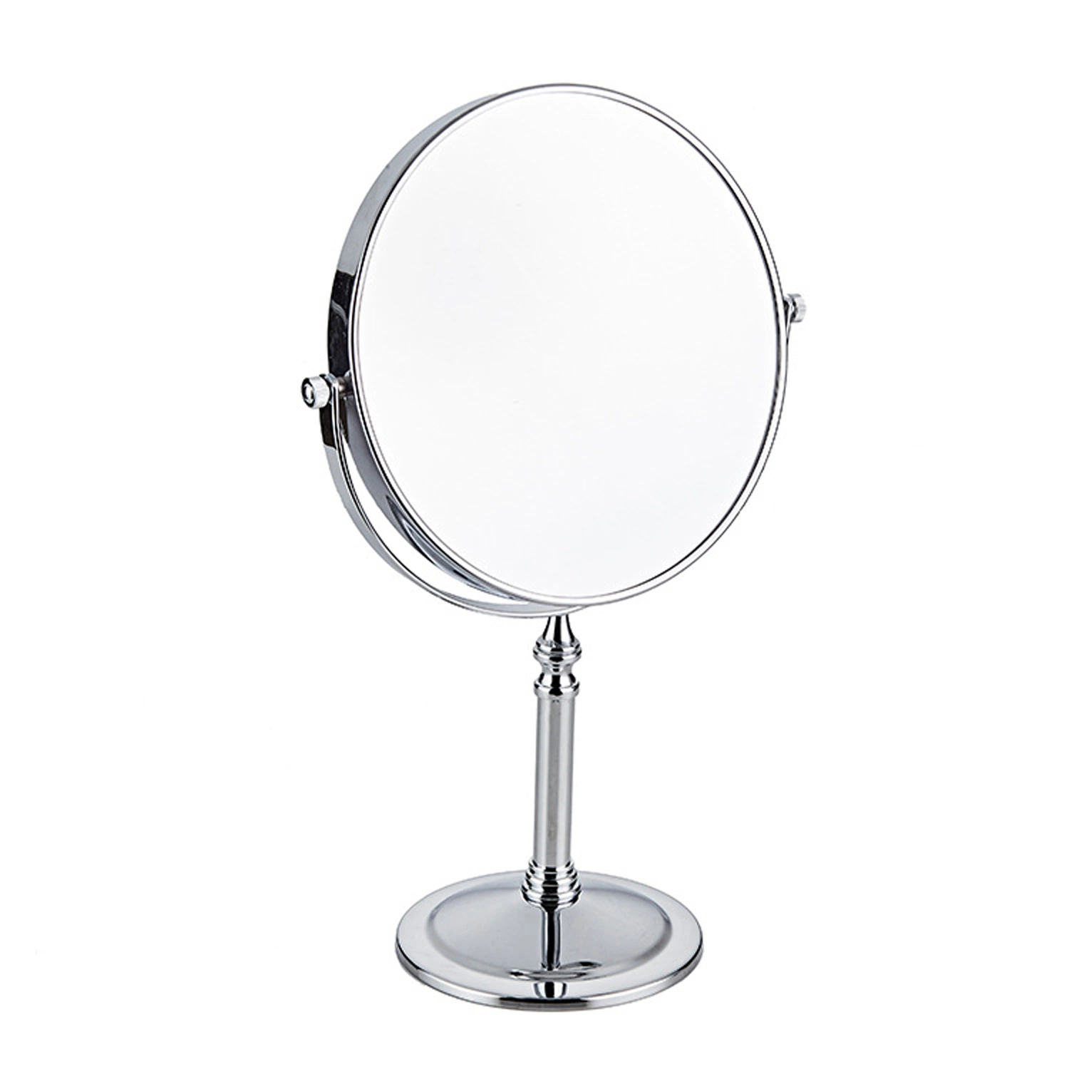 Vanity Tabletop Mirror Double-Sided High Adjustable Makeup Mirrors with Pedestal for Bathroom Standing Chrome Finish