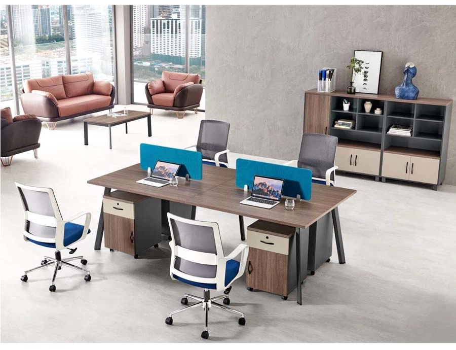 Foshan Supplier High quality/High cost performance  Wooden 4 Sets Staff Table Office Workstation