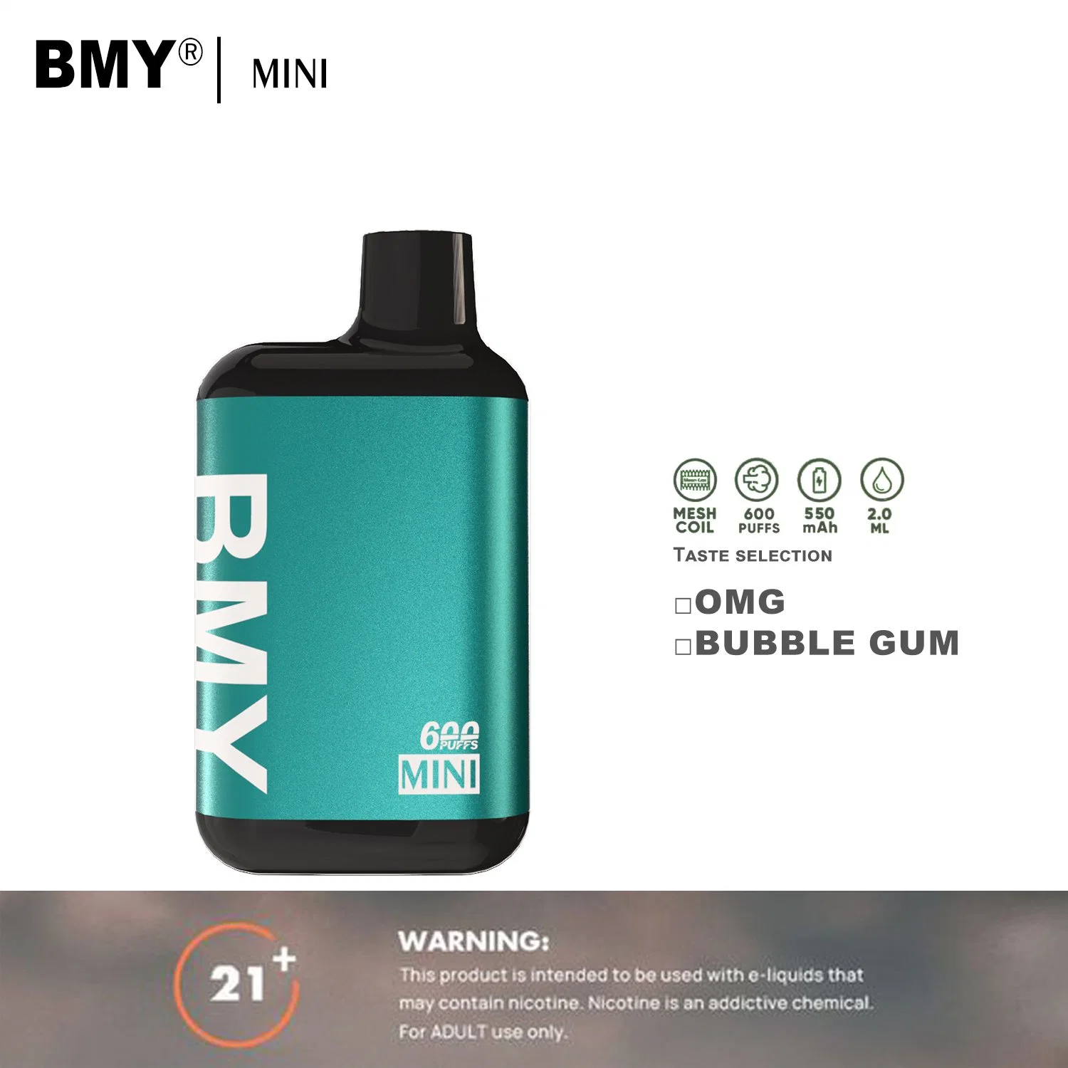 100% Original Arrival Wholesale/Supplier Bmy Mini I Vape Airflow Disposable/Chargeable Vape Pod Mesh Coil OEM 600 800 1000 1500 6000 9000 6K 9K 10K 15 Flavors E Cigarette 600 Puffs