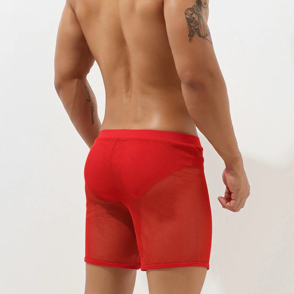 Men's Sexy Sports Pants Brand Transparent Arrow Sexy Shorts Boxers Briefs for Men