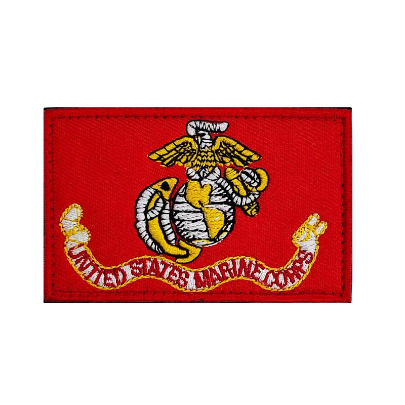 United States Marine Corps Tactical Badge Usmc Army Sew on Name Patches Embroidered Patch with Hook and Loop