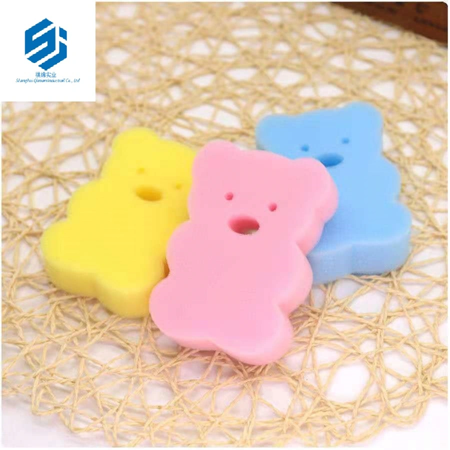 Bear Shape Various Color Baby Body Wash Cleaning Sponge