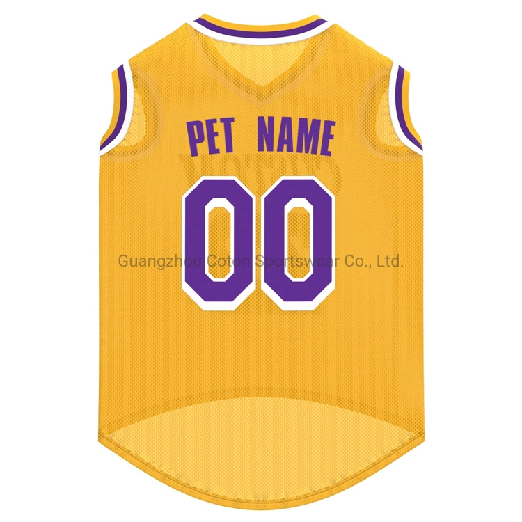 Venta caliente perro mascota verano camisa Chaleco de Baloncesto de secado rápido Cachorro mascota prendas de vestir