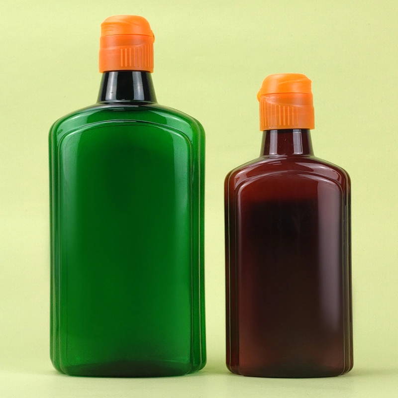 250ml 500ml Pet Container Cough Syrup Amber Liquid Oral Plastic Bottle with Cap Liquid Medicine Bottle