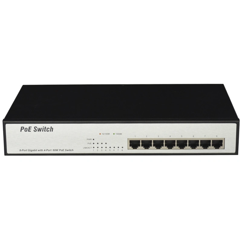 8 potencia de la fuente del interruptor del acceso 10/100/1000m Poe para la cámara y Ap sin hilos (TS0800G) del IP