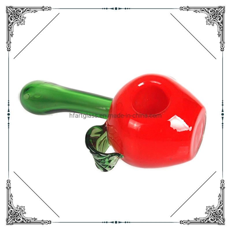 American Color Rod New Glass Smoking Tobacco Pipes Red Apple Handpipe