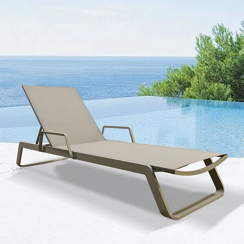 Novo OEM Foshan Moderna Piscina Piscina de alumínio personalizado de vime pobres Chaise Lounge