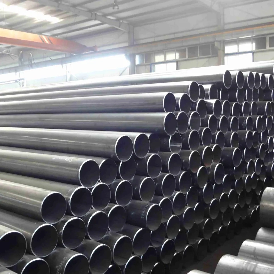 Ms Steel ERW Carbon ASTM A53 Black Iron Pipe Sch40 Welded Steel Pipe for Building Material Adequate Inventory Manufacturers