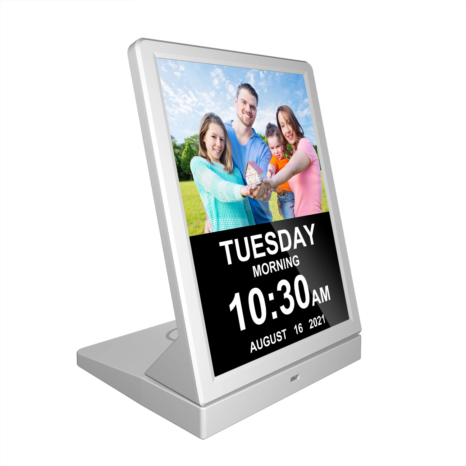Alarm Clock New Desktop WiFi Digital Photo Frame with Wireless Charger