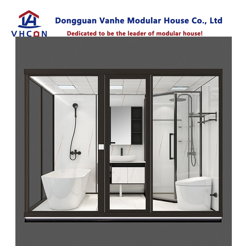 High quality/High cost performance  Indoor Hotel Building Design Glass Unit Shower Cabin Modern Portable Prefabricated Modular Bathroom Pod for Sale