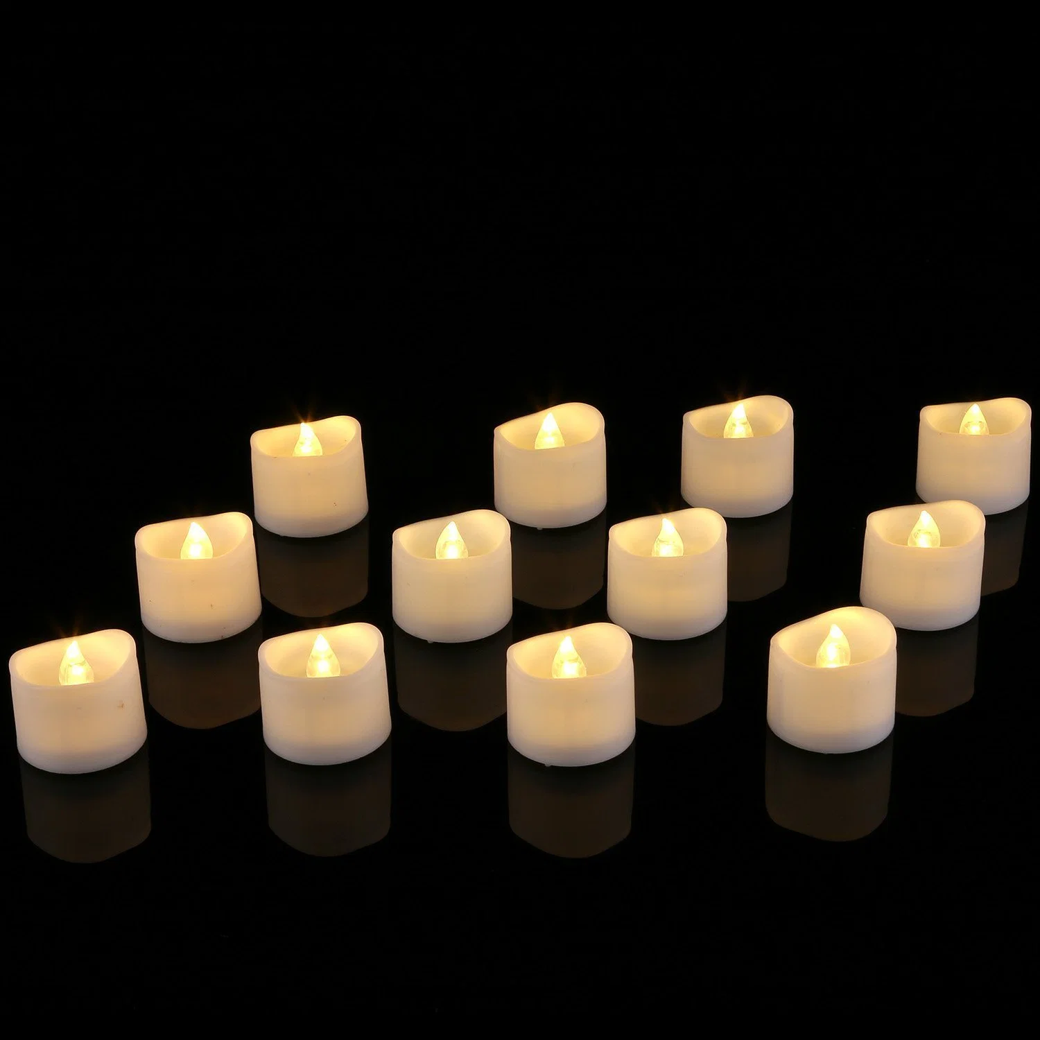 Wave Top LED Tea Lights Candles with Timer