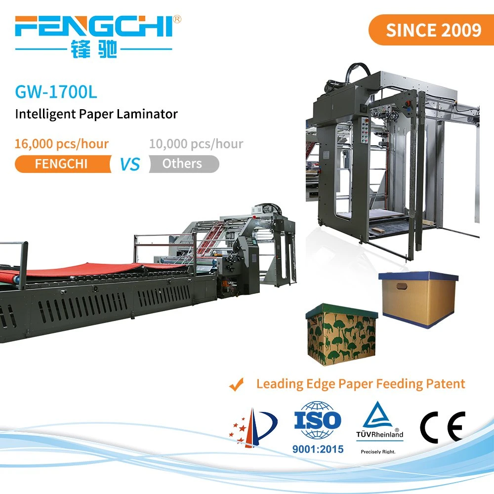 Gw 1700L entièrement automatique Litho durable Carton Carton la plastification de la machine avec ce/TUV/la Certification ISO