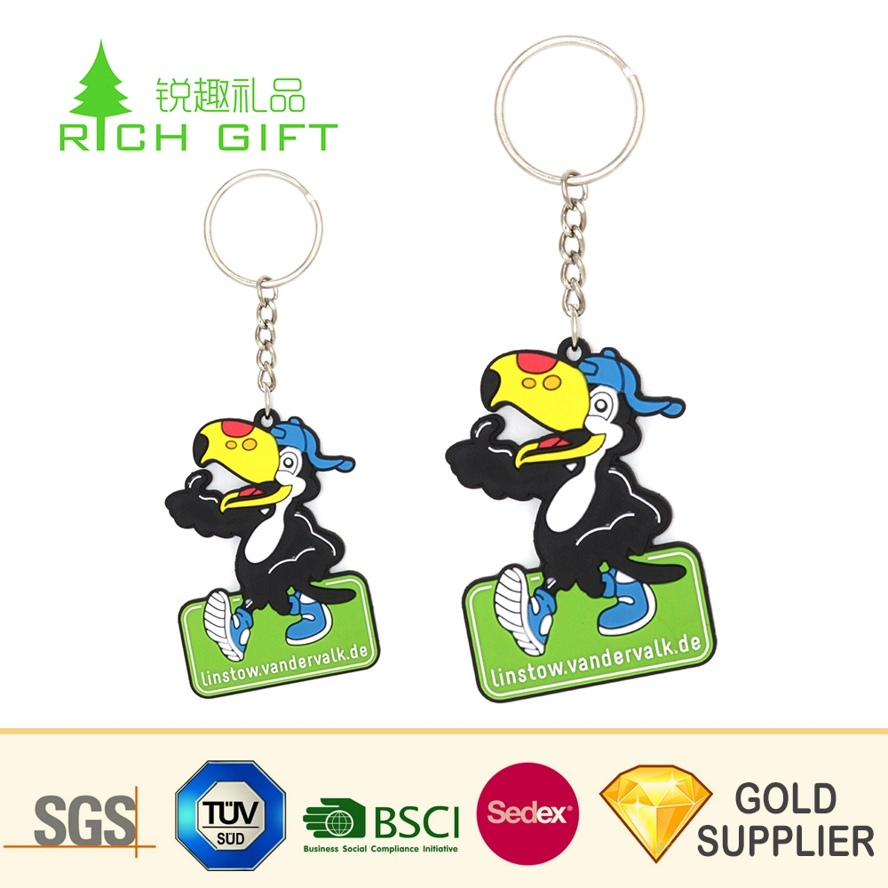 Wholesale/Supplier Fashion Design Custom 3D Rubber Novelty Cute Cartoon Dog Keychain for Kids