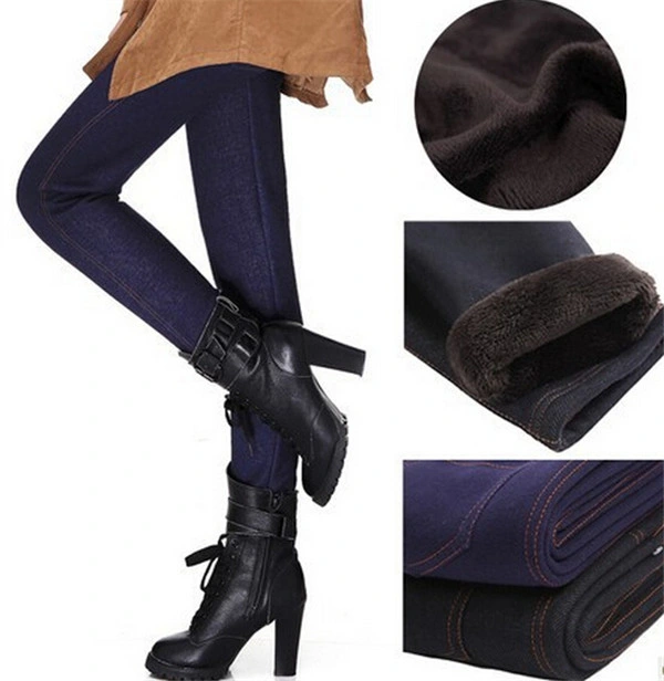 High quality/High cost performance  Plus Size Women Fashion Warm Fur Thick Jeans Tights