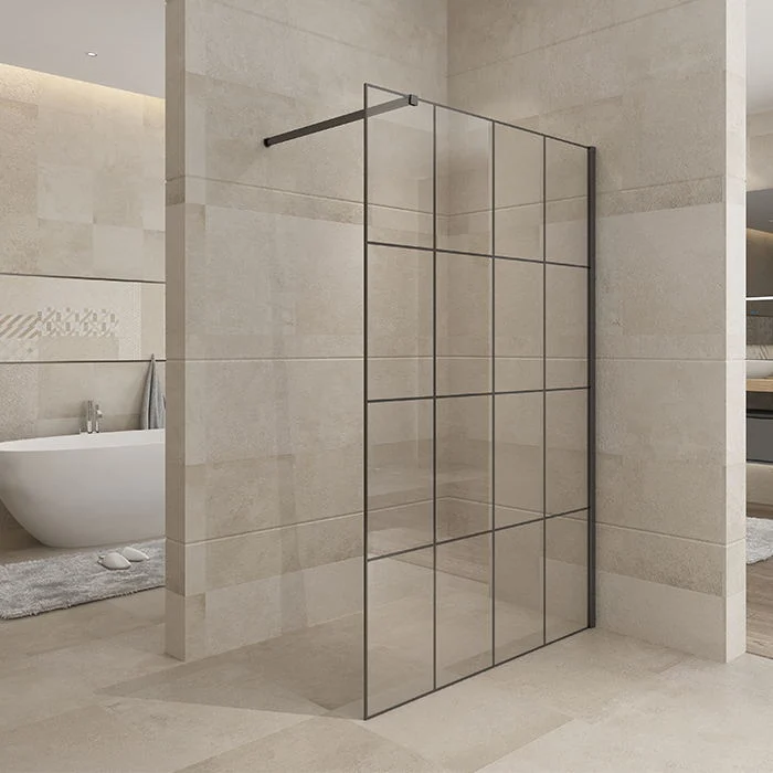 8mm Thickness Glass with Silk Screen Grid Pivot Shower Enclosure