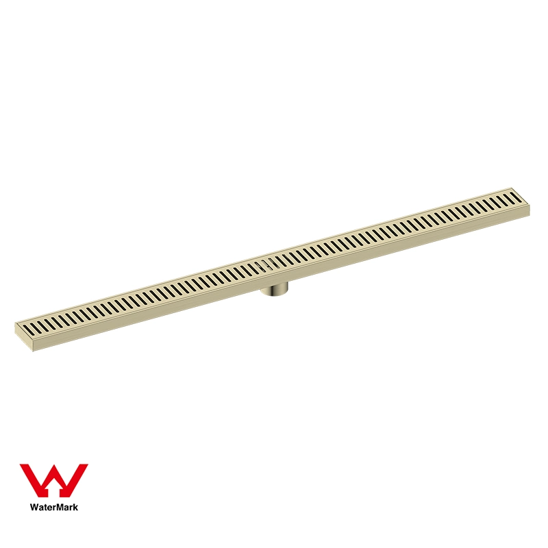 Watermark Tile Insert Floor Shower Drain Aluminum Long Linear Shower Grate Floor Drain for Bathroom