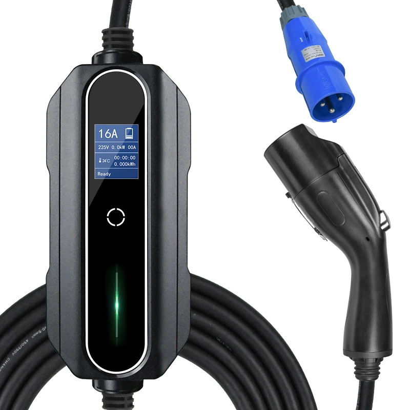 Portable EV Charger LCD Screen 6-16A 250V 3.5kw Explosive Models Car Charging Station Plug EV Charger