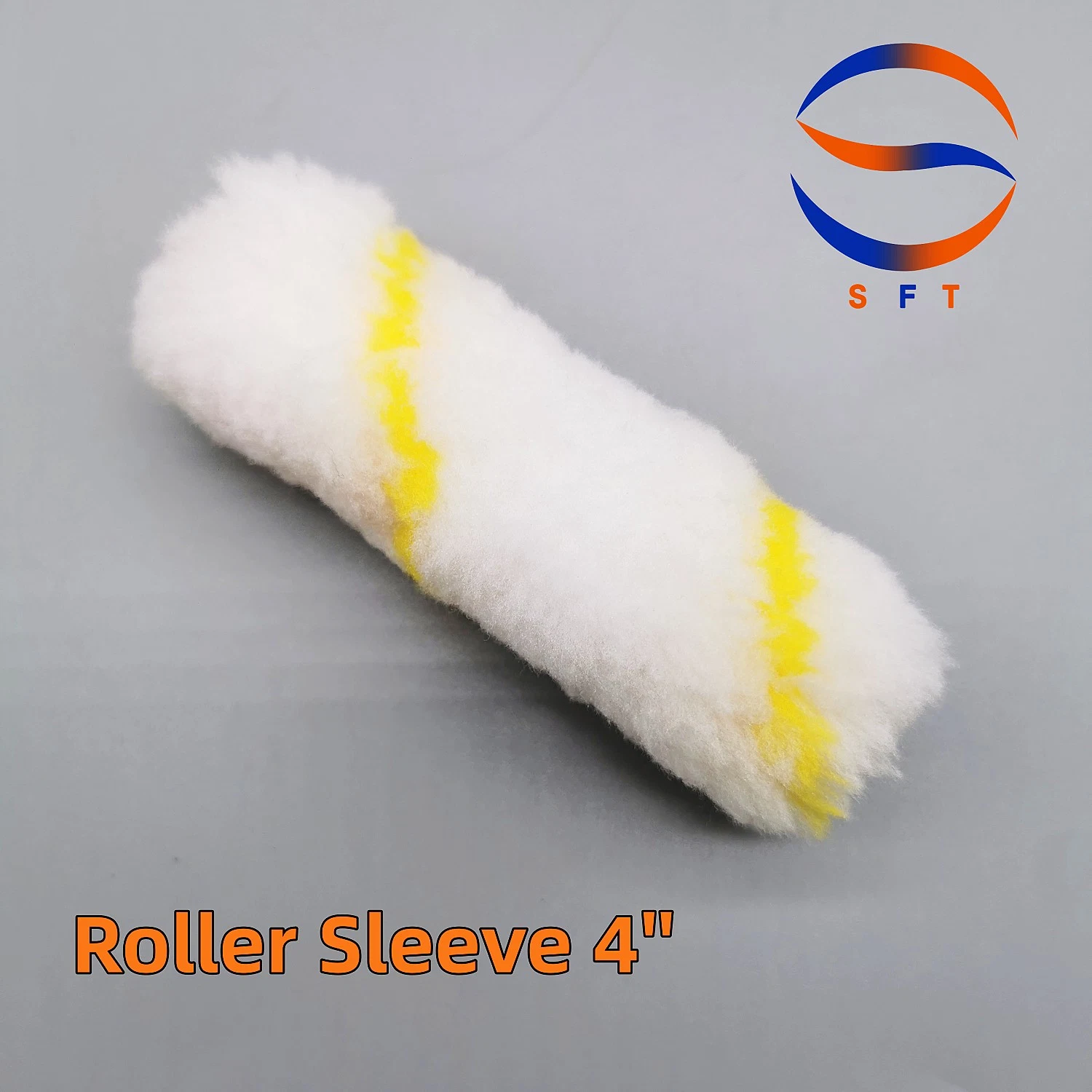 Roller Sleeves White with Yellow Stripe 30mm X 100mm for Epoxy Painting