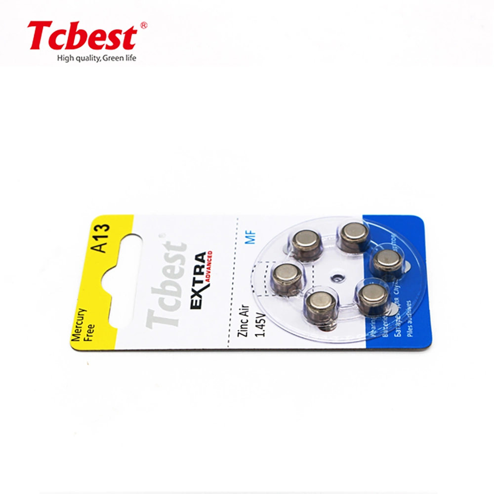 Alta Qualidade13 1,4 V/1,45 V Bateria de célula de botão de ar de zinco A10 A13 UM675 UM312 Hearing Aid Bateria com marcação CE/RoHS/MSDS para assistir/Hearing Aid