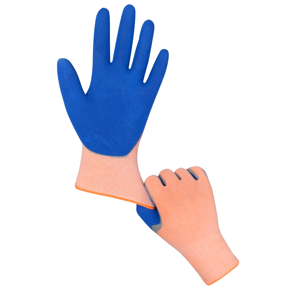 Customized High quality/High cost performance  Polyester Cut Resistant Latex Coated Gloves