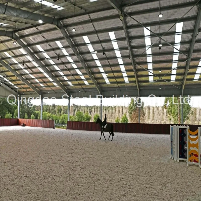 China Galvanized Steel Structure Indoor Horse Riding Arena Equestrian Prefab Building