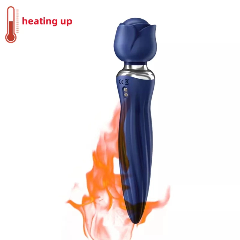 Heating up Handheld AV Wand Vibrators Personal Body Rose Shape Wand Massager Lesbian Japanese AV Massager