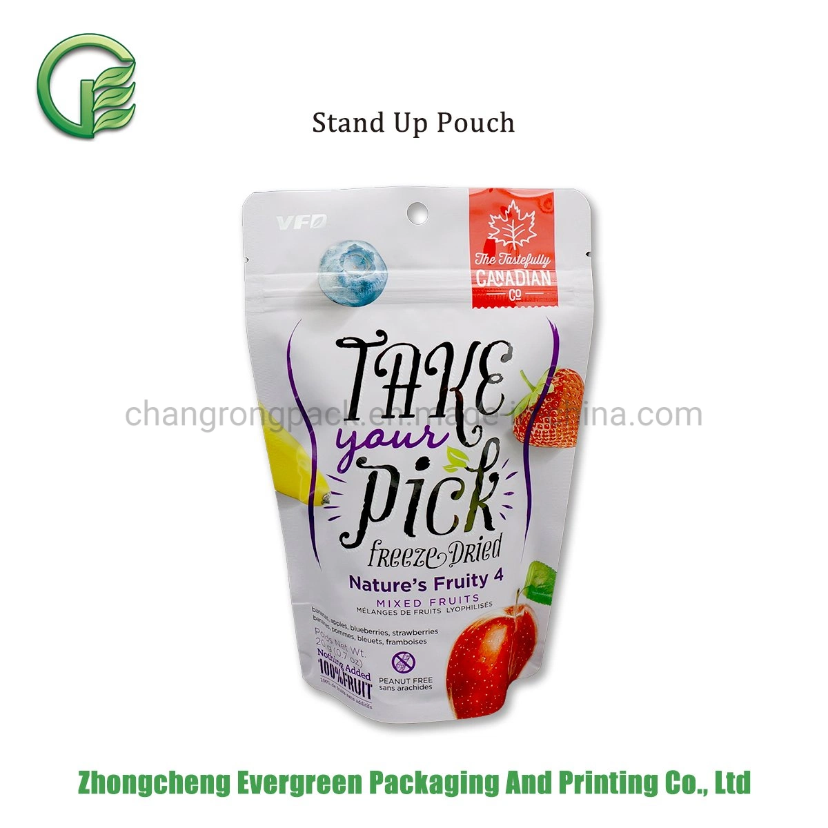 Organic Food Plastic Packaging Bag Printing Supplier Dried Fruits Snacks Stand up Foil Pouch Zip Lock Doypack Pouches