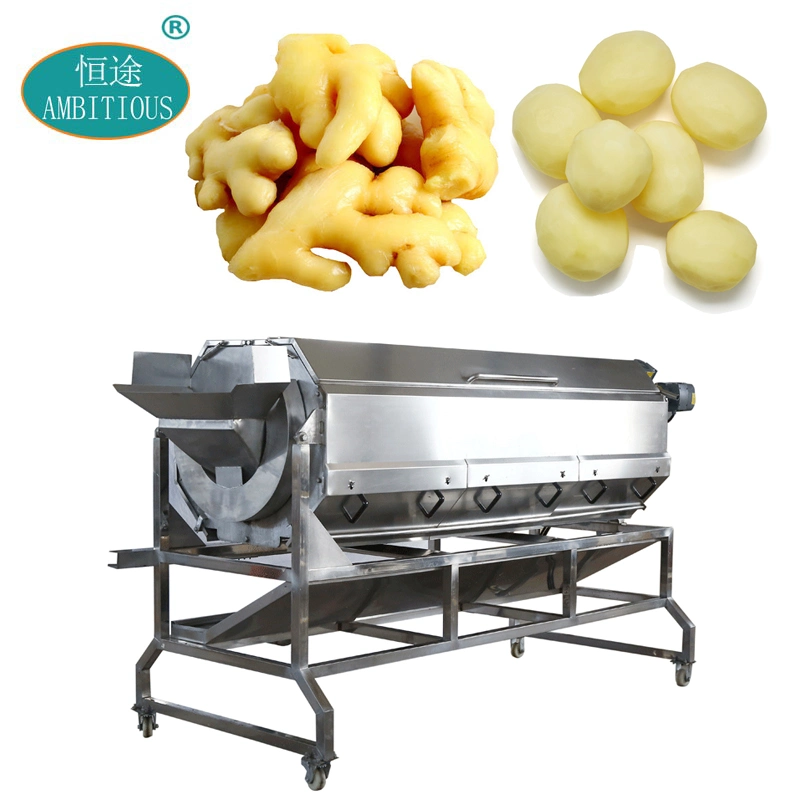 Commercial Potato Turmeric Ginger Peeler Brush Roll Washing and Peeling Machine Rotary Drum