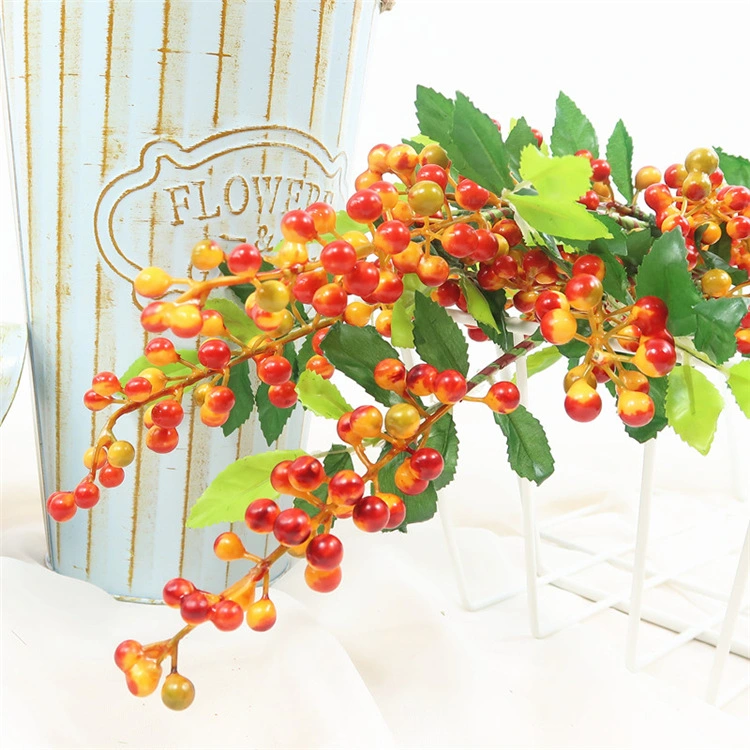 Artificial Foam Long Stem Fruit Berry for Party Christmas Decoration Christmas Red Fruit Berry