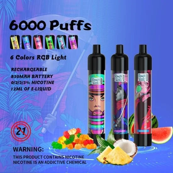 Neue Randm Dazzle 6000 Puffs Großhandel E Zigarette Einweg Vape Stift