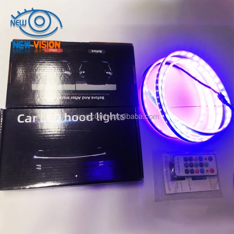 DIY Car Hood Flexible LED Strip Light 12V White Daytime Running Lights Decoration Backlight Long Auto Atmosphere Lamp Universal