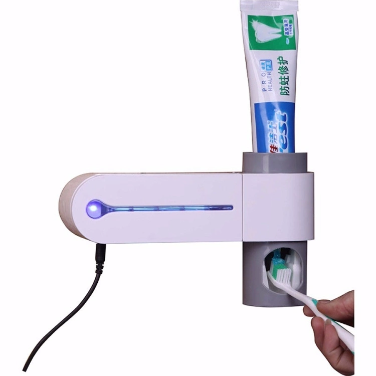 UV Light Toothbrush Sterilizer Rack with Automatic Toothpaste Dispenser B530 Wall Mounted Electric Toothbrush Holder