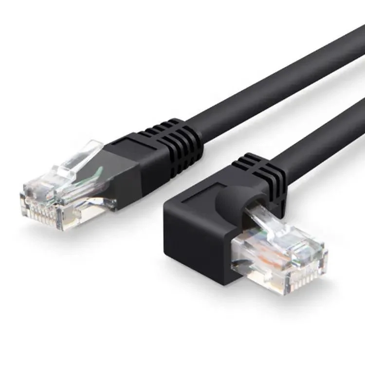 Network Ethernet Patch Cable RJ45 Plug Right Angle 90 Degree CAT6 Cat5e UTP Patch Cable